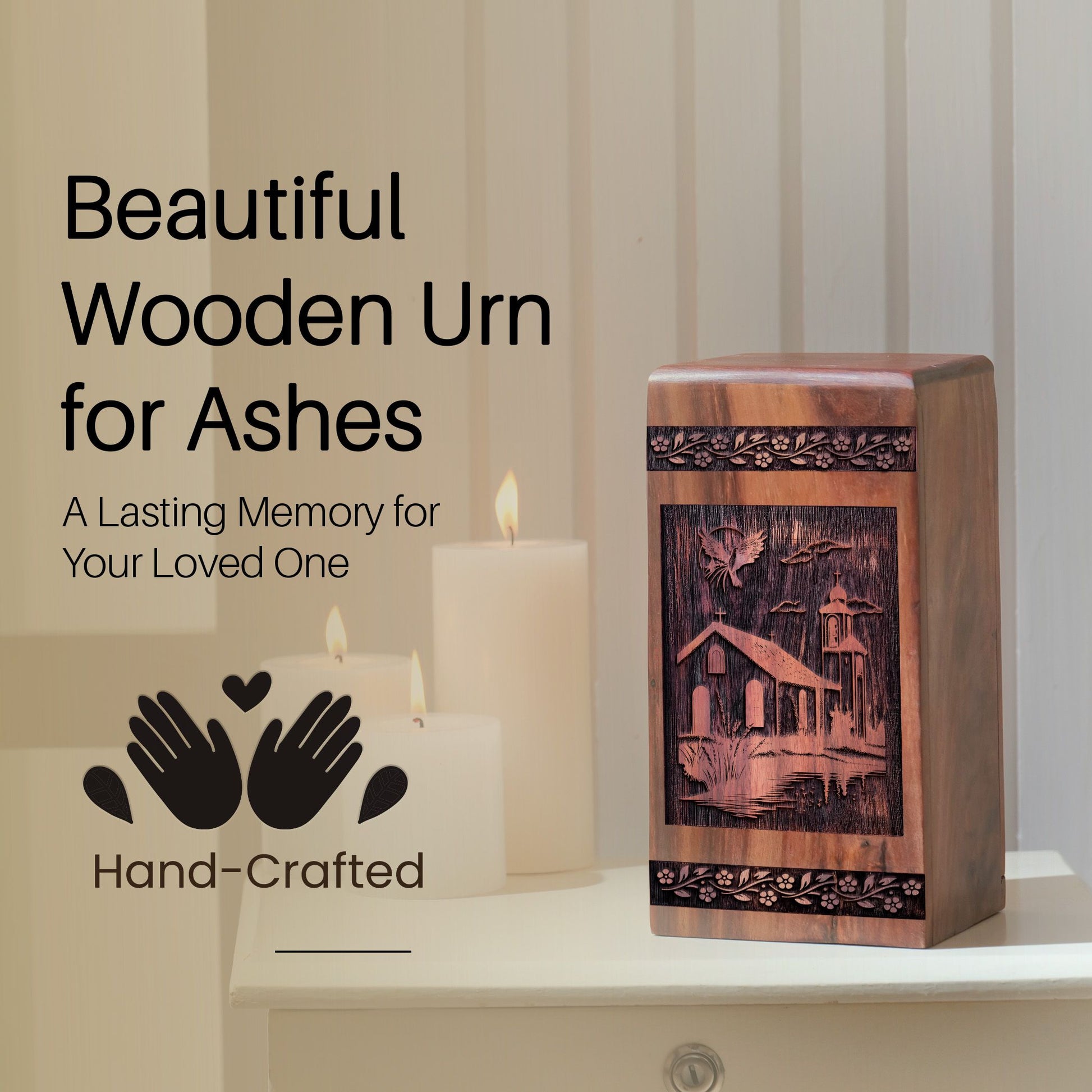 Handcrafted Wooden House Urn for Ashes - Eternal Tribute