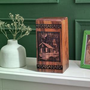 house Urn Size 14(H)x7.5(W)x7.5(L)Inches