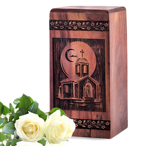 Unique Wooden House Cremation Urn for Ashes - Thoughtful Design