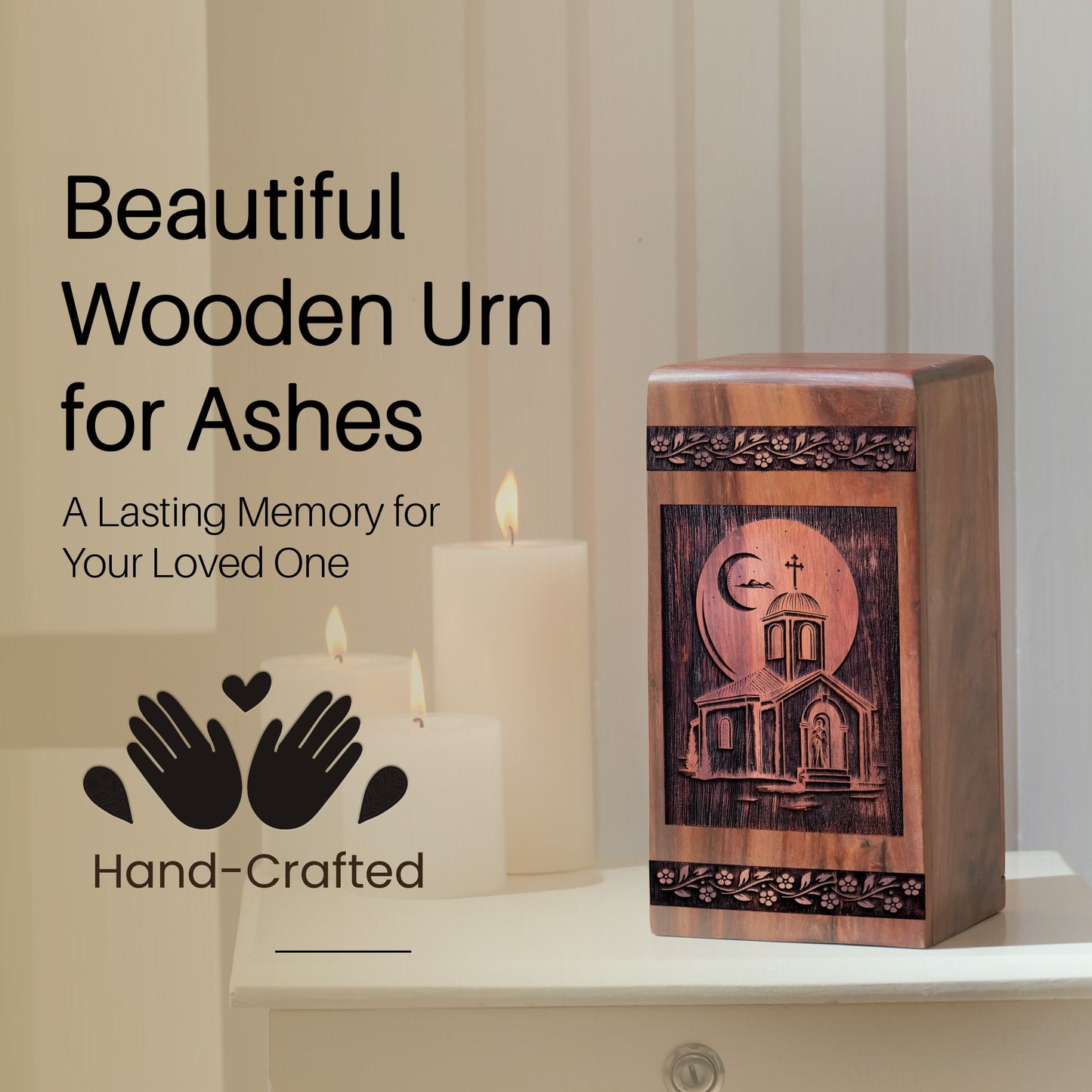 Unique Wooden House Cremation Urn for Ashes - Thoughtful Design