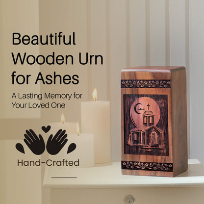 Unique Wooden House Cremation Urn for Ashes - Thoughtful Design