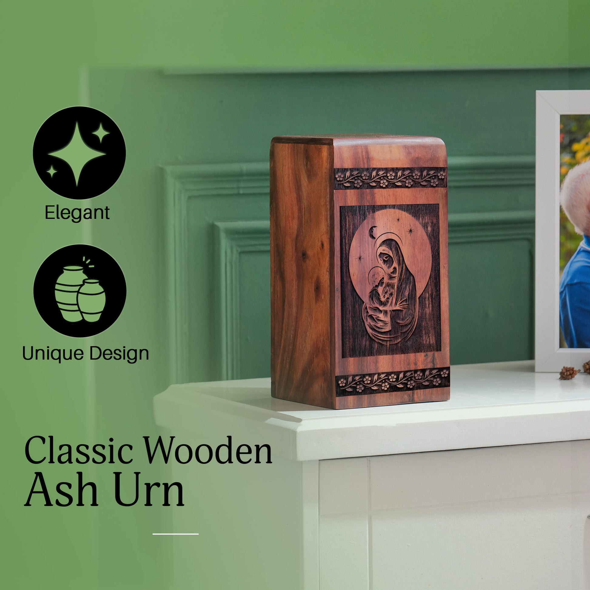 mary Urn Size 11.25 Inch 11.25”(H) x 6.25”(W) x 6.25”(L)