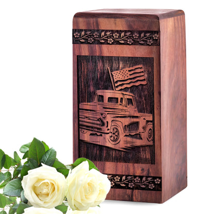 Wooden Car Urn Box for Ashes - Thoughtful Memorial