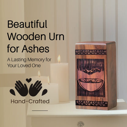 Wooden Forest Urn Box for Ashes - Thoughtful Memorial
