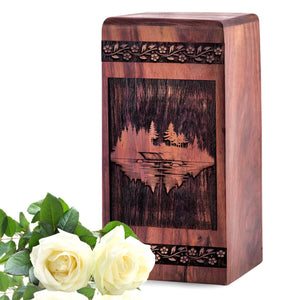 Handcrafted Wooden Forest Urn for Ashes - Eternal Tribute