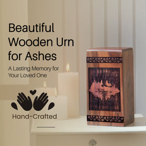 Handcrafted Wooden Forest Urn for Ashes - Eternal Tribute