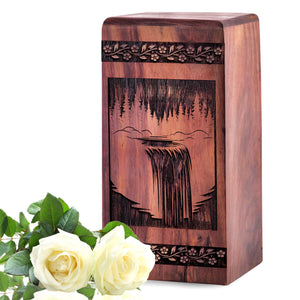 Handcrafted Wooden Forest Urn for Ashes - Lasting Tribute