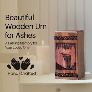 Handcrafted Wooden Forest Urn for Ashes - Lasting Tribute