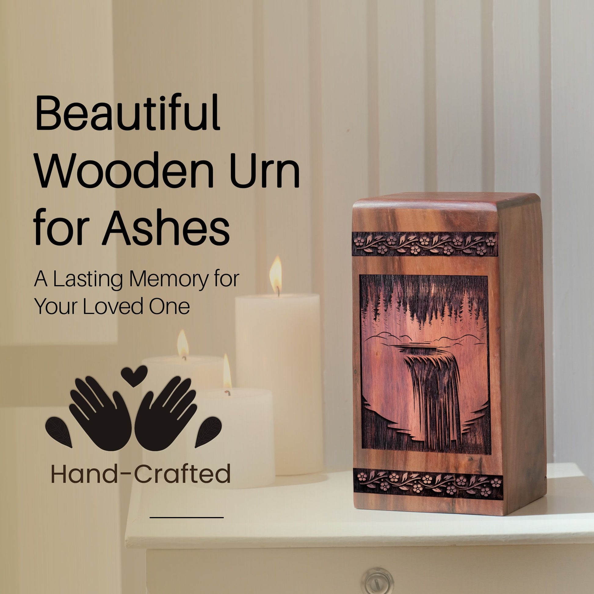 Handcrafted Wooden Forest Urn for Ashes - Lasting Tribute