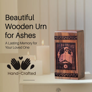 Handcrafted Wooden Man Urn for Ashes Keepsake urn