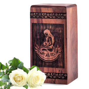 Handcrafted Wooden Mother Urn for Ashes - Eternal Tribute