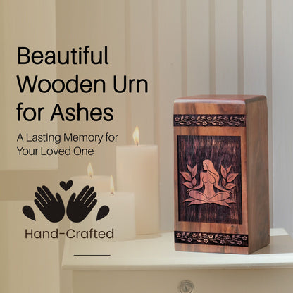 Handcrafted Wooden Mother Urn for Ashes - Loving Memorial