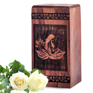 Handcrafted Wooden Mother Urn for Ashes - Timeless Tribute