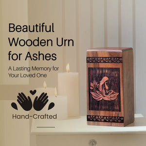 Handcrafted Wooden Mother Urn for Ashes - Timeless Tribute