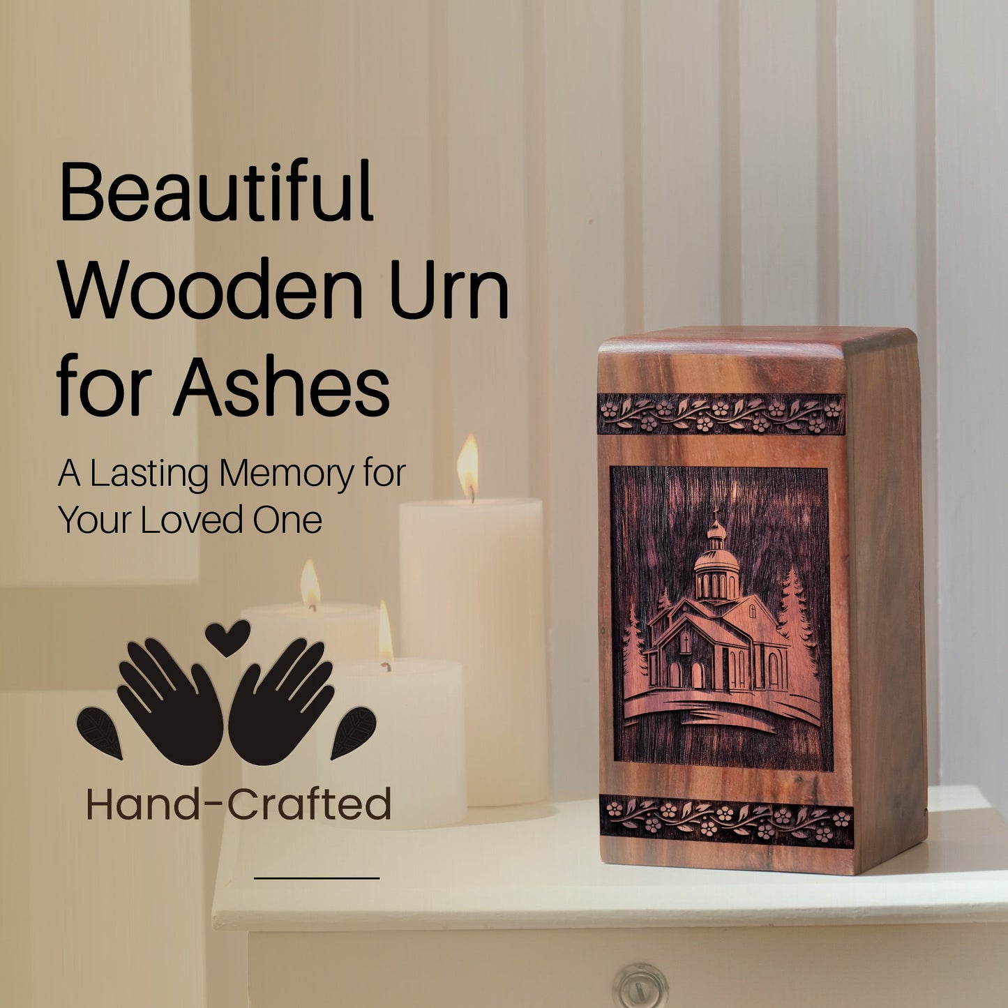 Handmade Wooden Sameba Urn for Ashes - Lasting Memorial