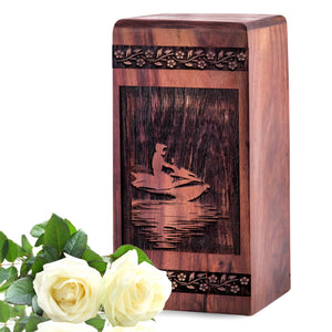 Wooden Riding Jet Urn Box for Ashes - Thoughtful Keepsake