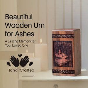 Wooden Riding Jet Urn Box for Ashes - Thoughtful Keepsake
