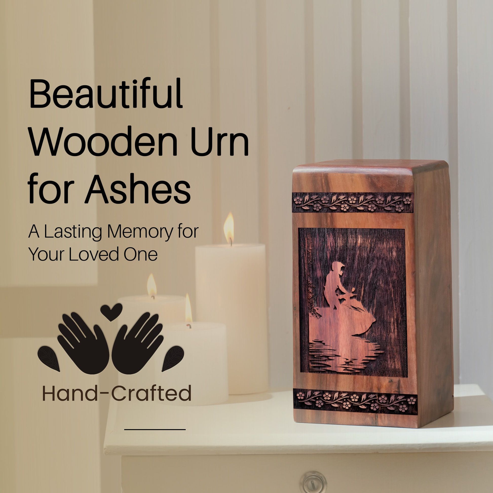 Unique Wooden Riding Jet Cremation Urn for Ashes - Memorial Design