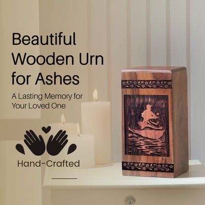 Handcrafted Wooden Riding Jet Urn for Ashes - Lasting Tribute
