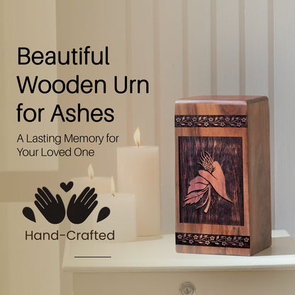 Unique Wooden Logo Cremation Urn for Ashes - Thoughtful Tribute