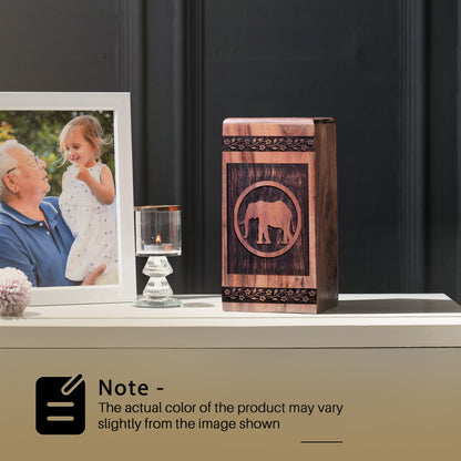 elephant Urn Size 8 Inch 8”(H) x 4.7”(W) x 4.7”(L)