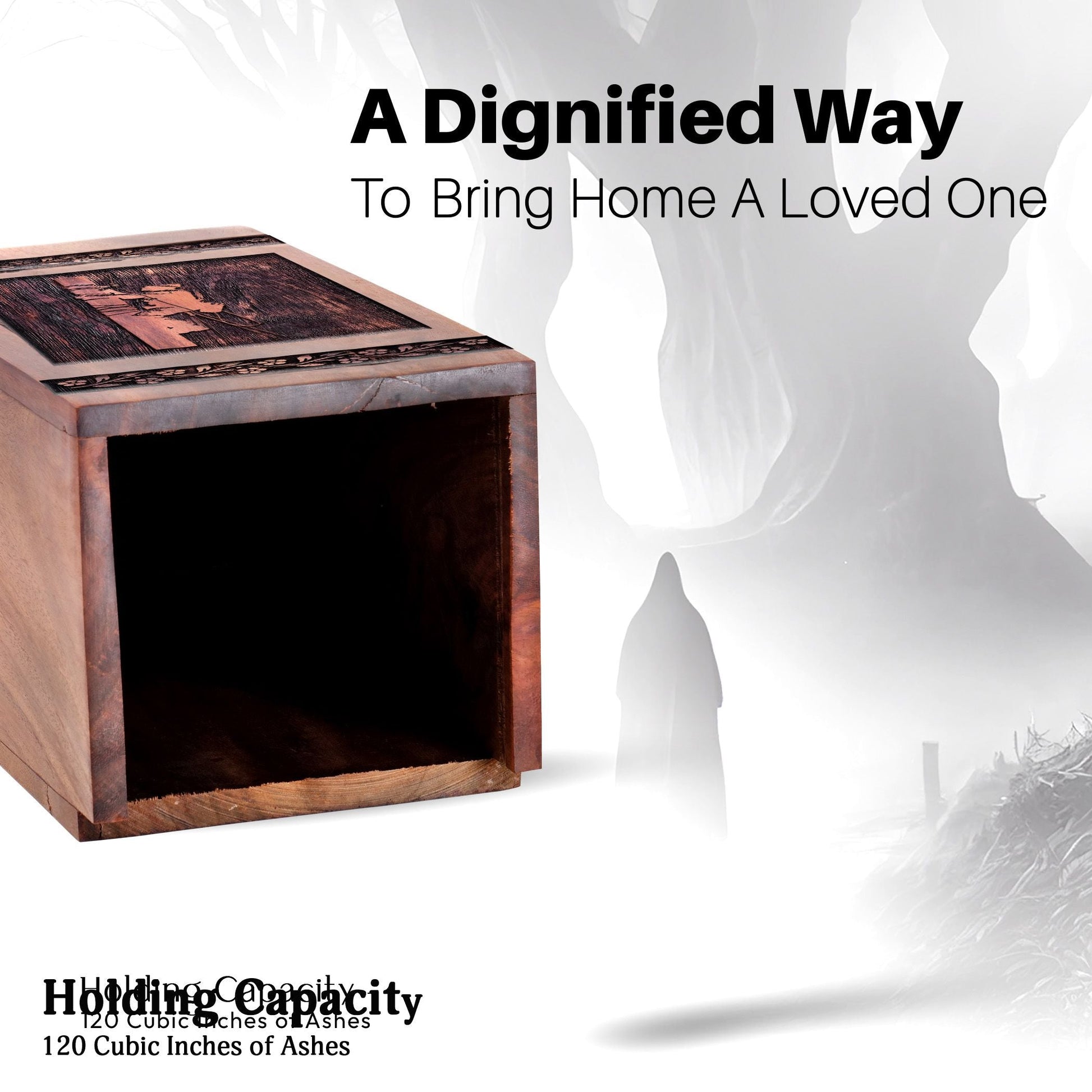 Unique Wooden Electric Work Cremation Urn for Ashes