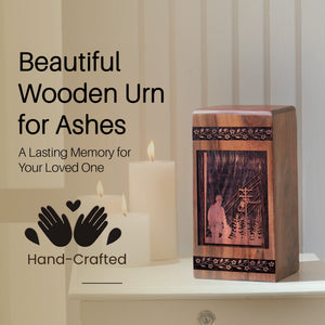 Handcrafted Wooden Electric Work Urn for Ashes Urn