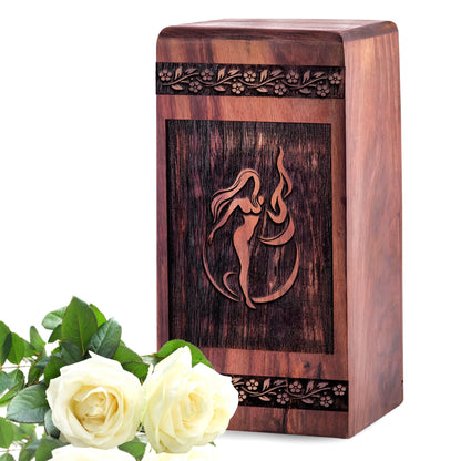 Handcrafted Wooden Female Dancing Urn for Ashes - Lasting Tribute
