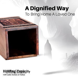 Handcrafted Wooden Farmhouse Urn for Ashes - Rustic Tribute