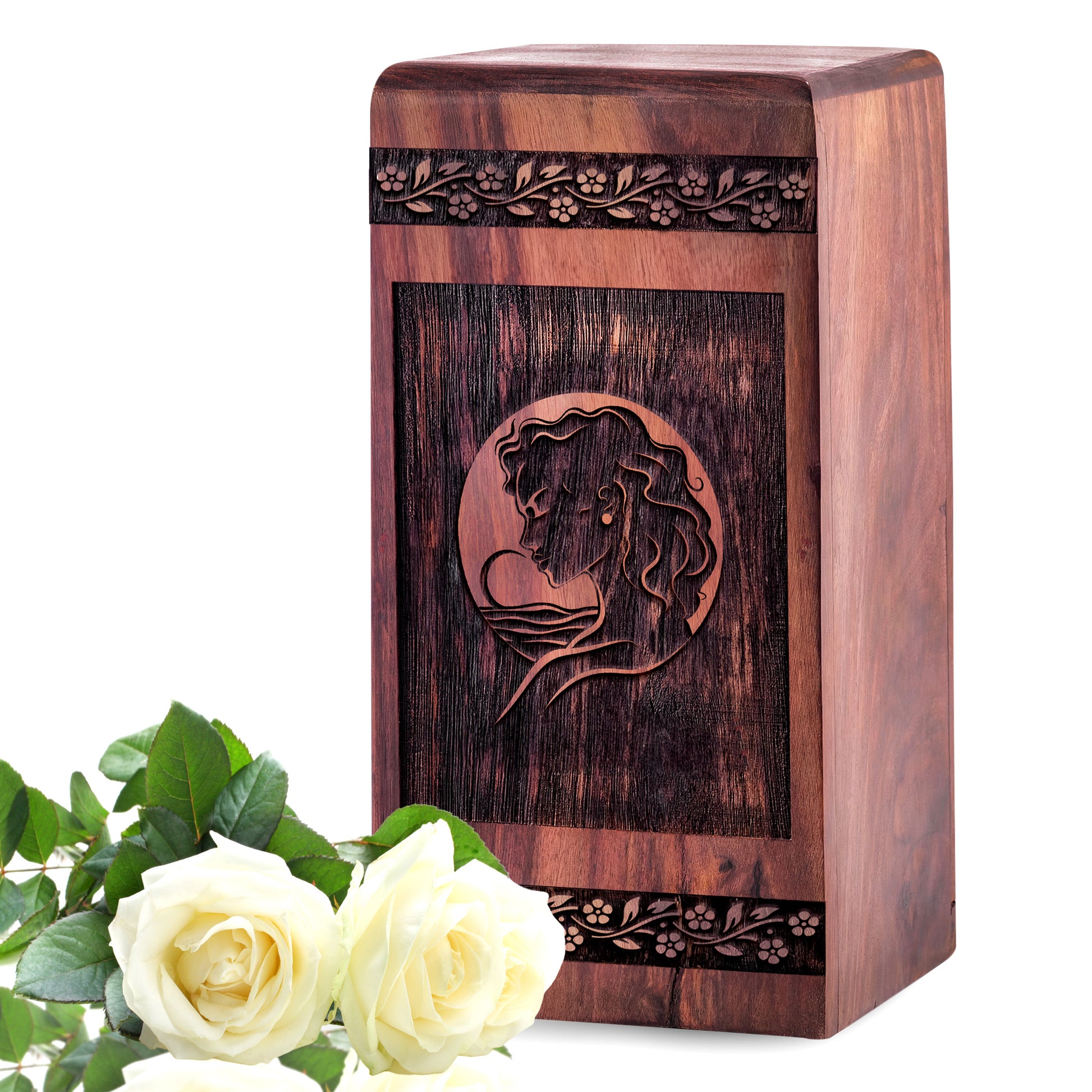 female s face Urn Size 5 Inch 5”(H) x 3”(W) x 3”(L)