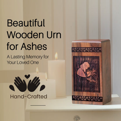 Handcrafted Wooden Jesus Urn for Ashes - Eternal Tribute