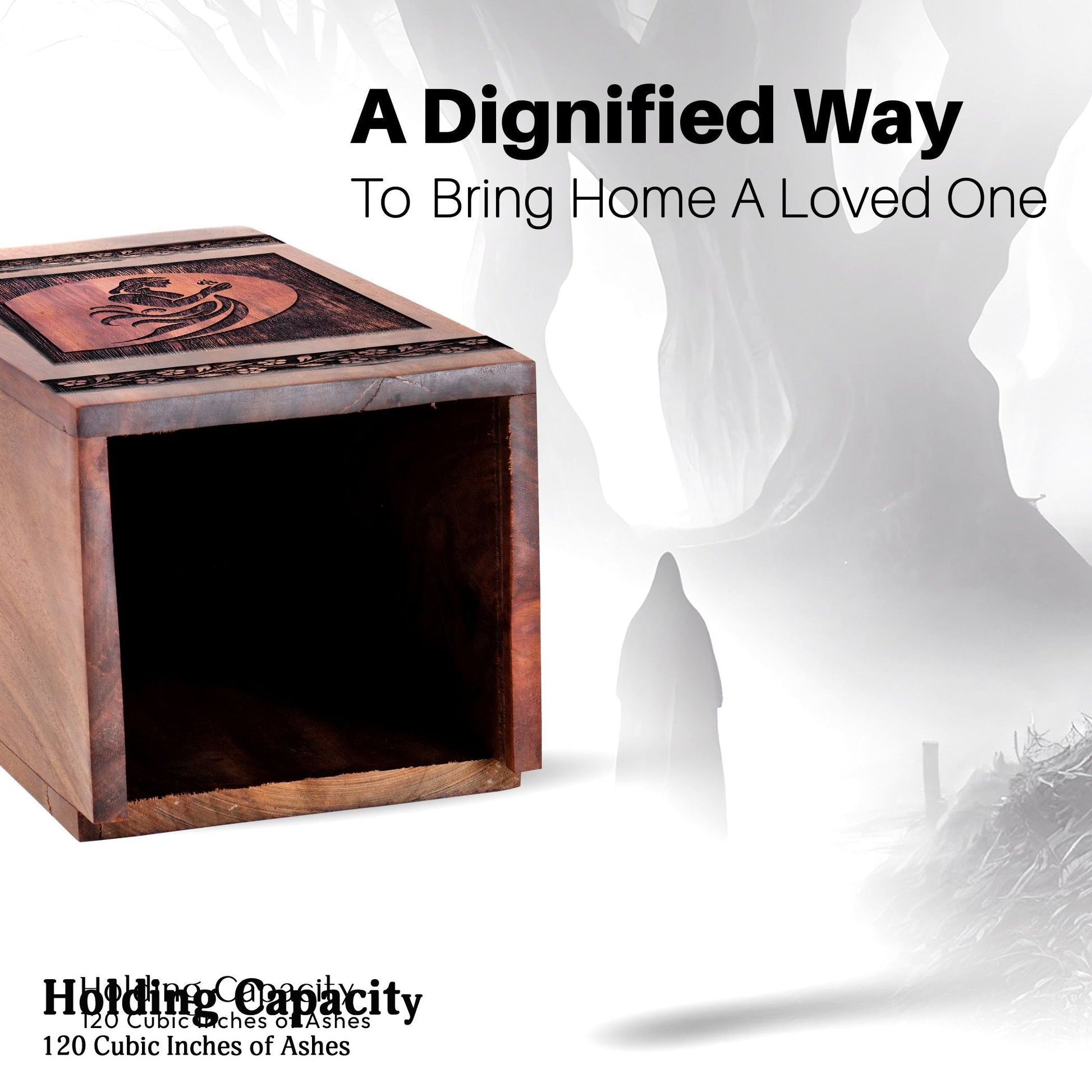 Wooden Jesus Urn Box for Ashes - Thoughtful Keepsake