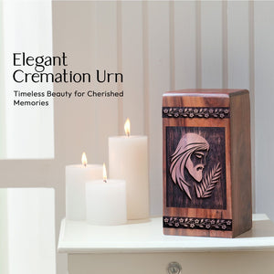 Handcrafted Wooden Jesus Urn for Ashes - Lasting Memorial