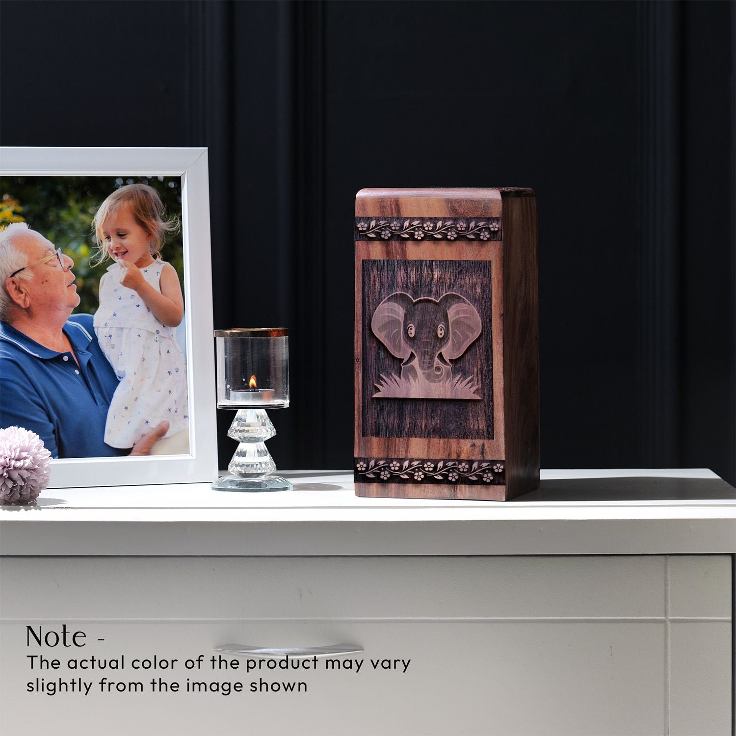 Handcrafted Wooden Elephant Urn for Ashes - Majestic Tribute