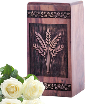 leaves Urn Size 5 Inch 5”(H) x 3”(W) x 3”(L)