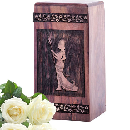 Handcrafted Wooden Egyptian Urn for Ashes - Eternal Tribute