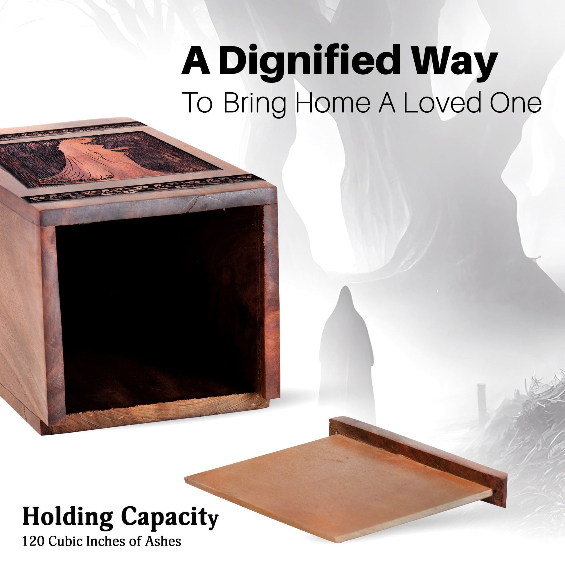 Handcrafted Wooden Egyptian Urn for Ashes - Lasting Memorial