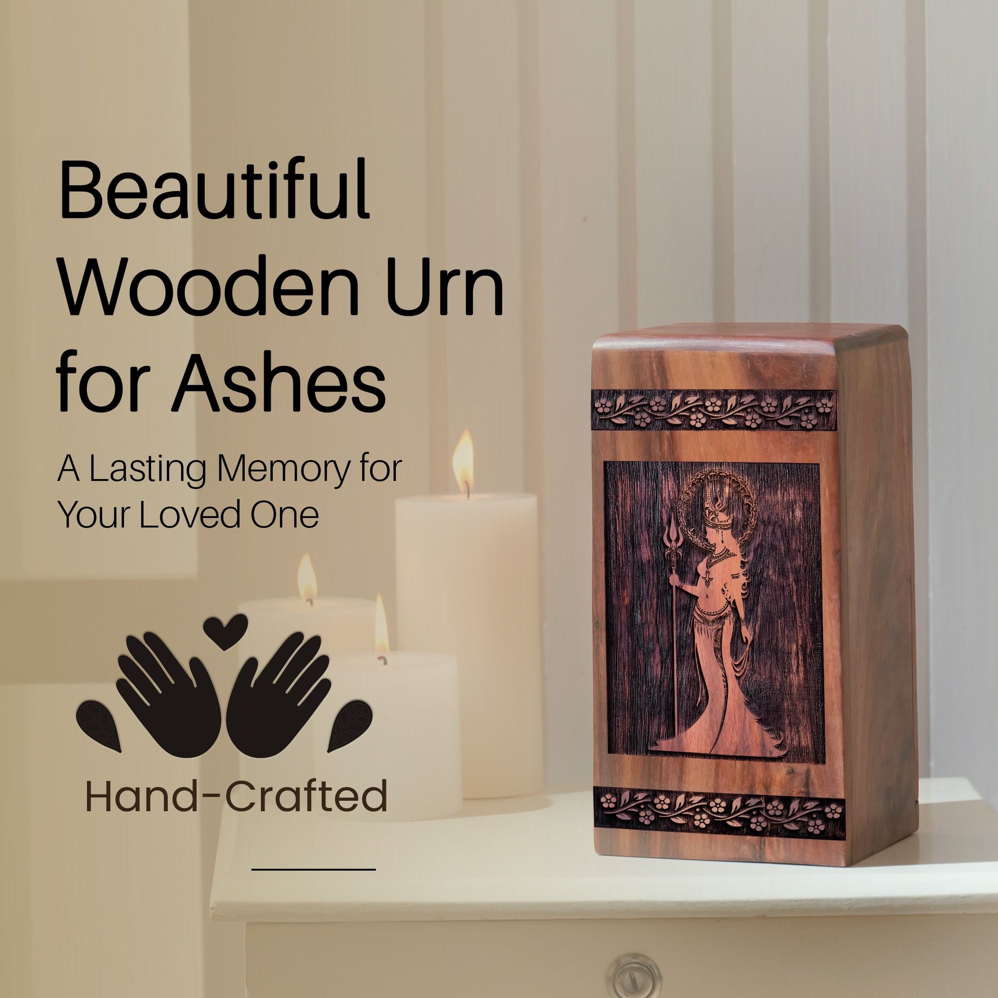 Handcrafted Wooden Egyptian Urn for Ashes - Timeless Tribute
