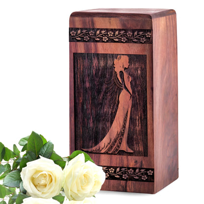 Unique Wooden Egyptian Cremation Urn for Ashes