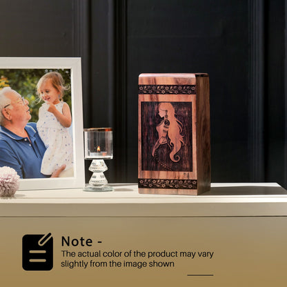 Handcrafted Wooden Egyptian Urn for Ashes - Royal Tribute