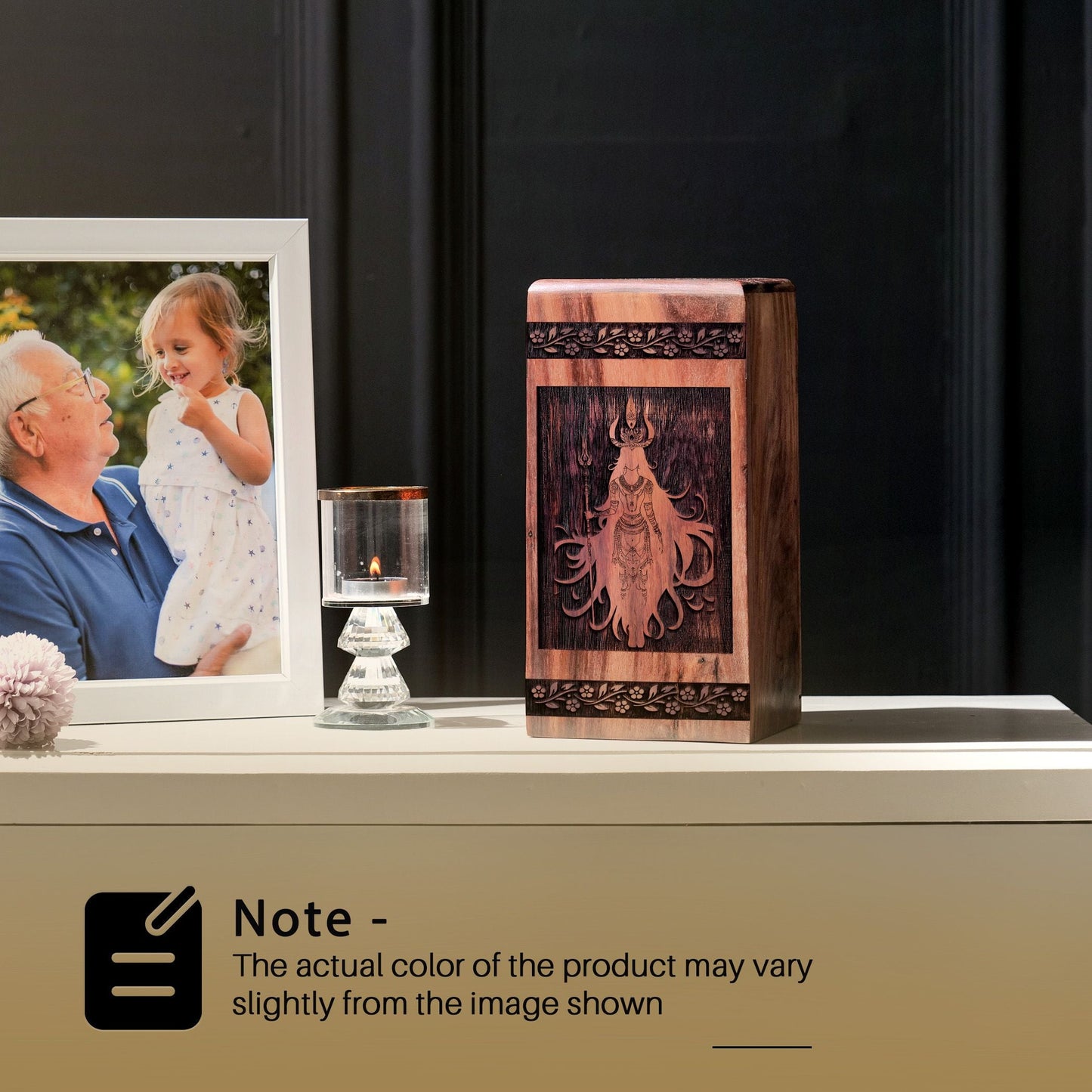 Handcrafted Wooden Egyptian Urn for Ashes - Timeless Memorial