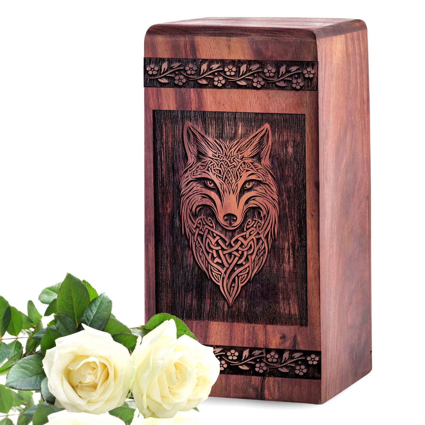 Wooden Fox Urn Box for Ashes - Thoughtful Keepsake