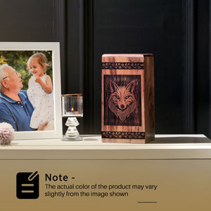 Unique Wooden Fox Cremation Urn for Ashes - Memorial Tribute