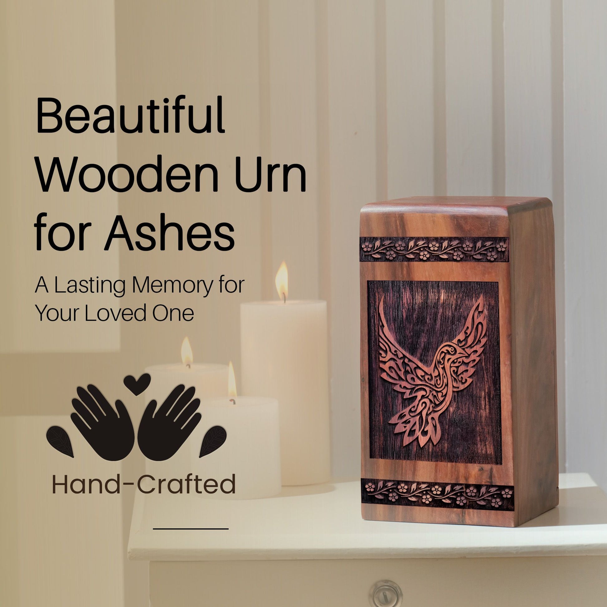 Handcrafted Wooden Dove Urn for Ashes - Eternal Tribute