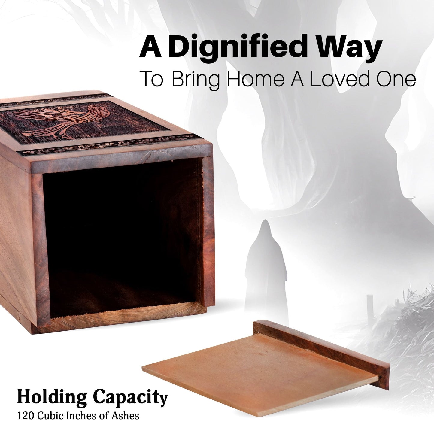 Unique Wooden Dove Cremation Urn for Ashes - Memorial Tribute