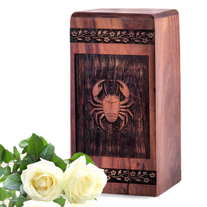 Wooden Crab Urn Box for Ashes - Thoughtful Keepsake