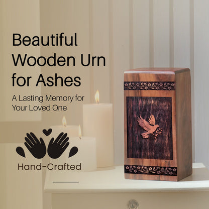 Handcrafted Wooden Dove Urn for Ashes - Eternal Tribute