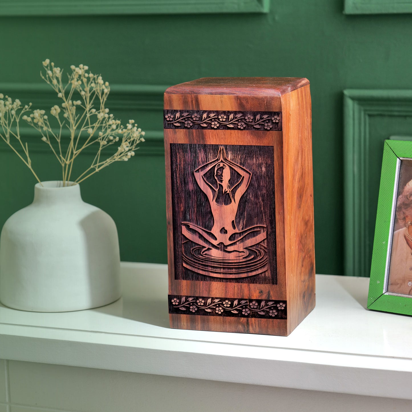 yoga Urn Size 14 Inch 14”(H) x 7.5”(W) x 7.5”(L)