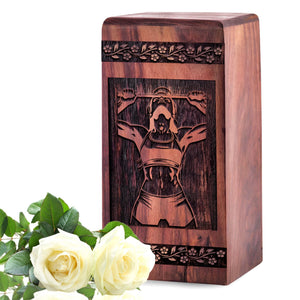 Wooden Yoga Urn Box for Ashes - Thoughtful Keepsake