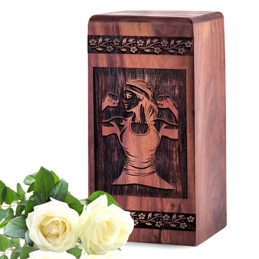 Handcrafted Wooden Yoga Urn for Ashes - Lasting Memorial